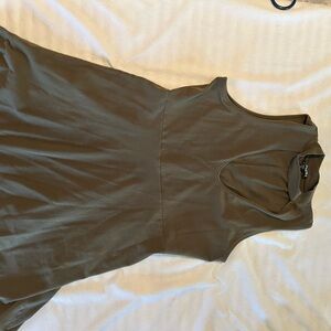 Sleeveless Olive Green Midi Dress